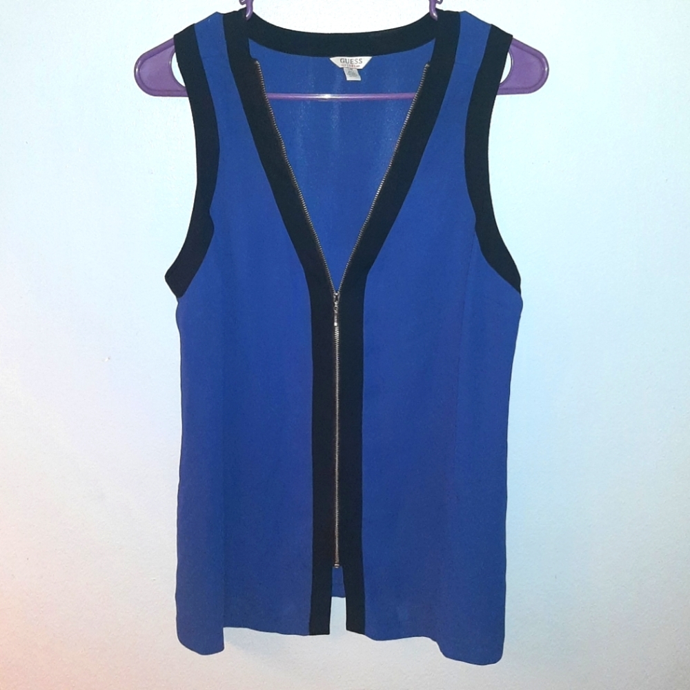 Guess Sleeveless Blouse with Zipper Large